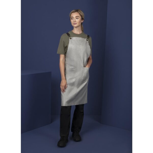 Southside Linen Blend Bib Apron Grey - Image 12