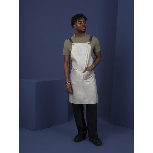 Southside Linen Blend Bib Apron Grey - Image 13