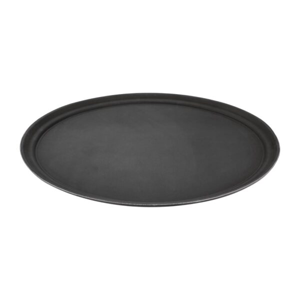 EDLP - Olympia Kristallon Anti-Slip Plastic Oval Tray Black - 686x560mm 27x22" - Image 2