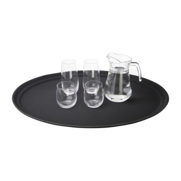 EDLP - Olympia Kristallon Anti-Slip Plastic Oval Tray Black - 686x560mm 27x22" - Image 7