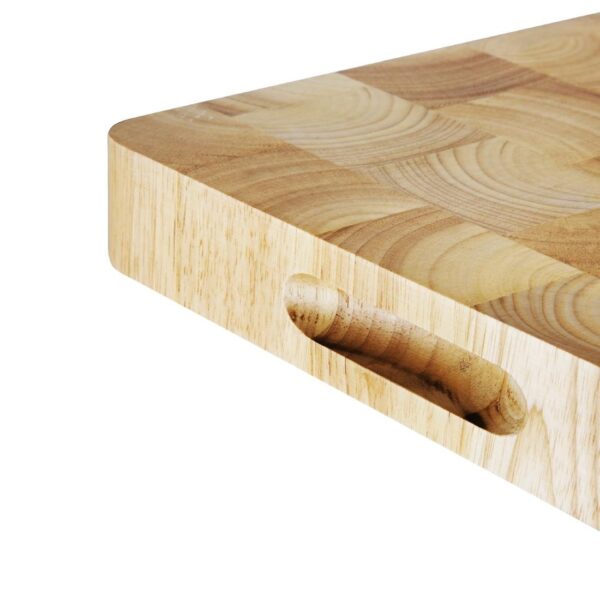 Vogue Rectangular Wooden Chopping Board Medium - 455x305x45mm - Image 3