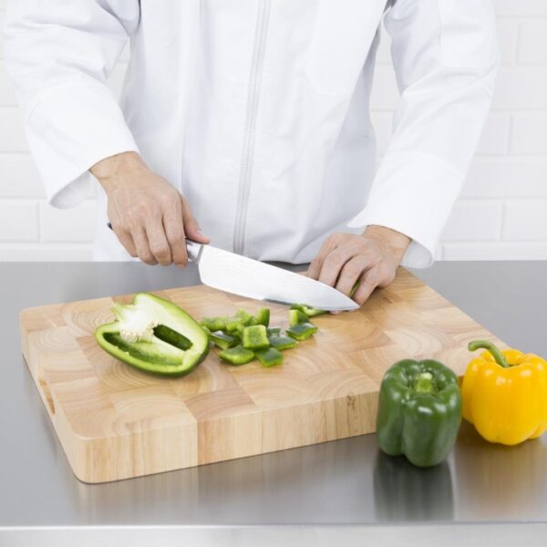 Vogue Rectangular Wooden Chopping Board Medium - 455x305x45mm - Image 5