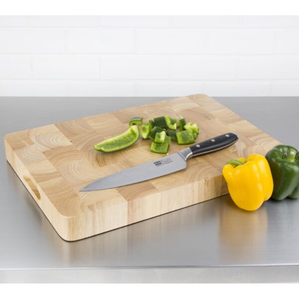 Vogue Rectangular Wooden Chopping Board Medium - 455x305x45mm - Image 6
