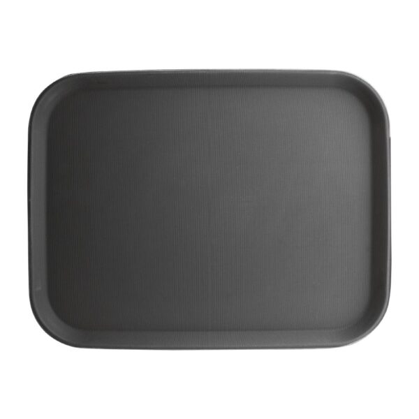 Olympia Kristallon Rectangular Tray Black Anti-Slip Plastic 356x458mm