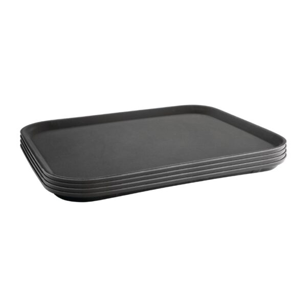 Olympia Kristallon Rectangular Tray Black Anti-Slip Plastic 356x458mm - Image 2