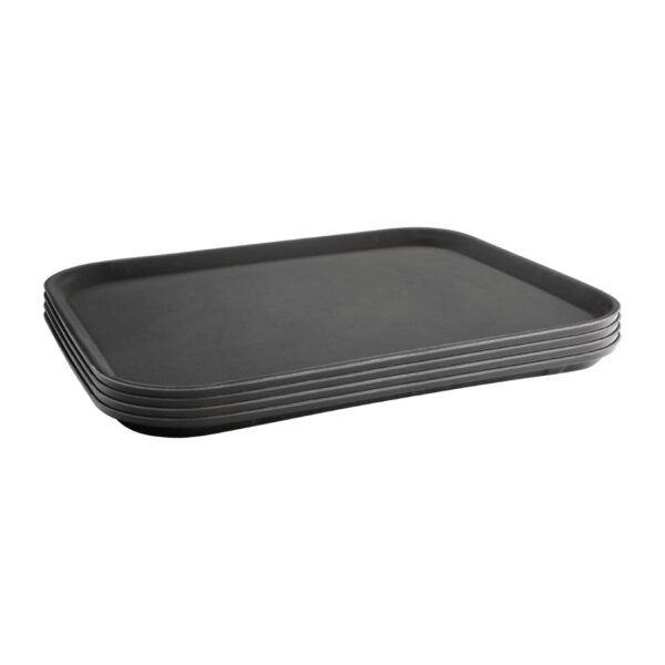 Olympia Kristallon Rectangular Tray Black Anti-Slip Plastic 380x510mm - Image 2