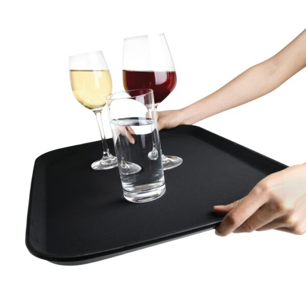 Olympia Kristallon Rectangular Tray Black Anti-Slip Plastic 380x510mm - Image 4