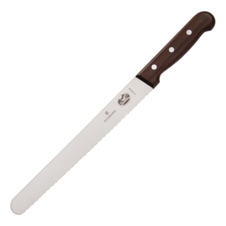 Victorinox Slicing Knife Wavy Edge Wood Handle - 25cm