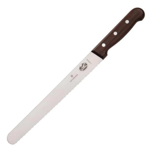Victorinox Slicing Knife Wavy Edge Wood Handle - 25cm