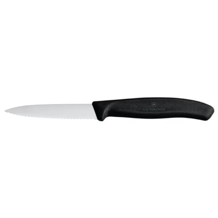 Victorinox Paring Knife Wavy Edge Black - 8cm
