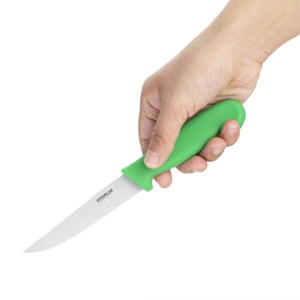 Hygiplas Vegetable Knife Serrated Green - 4" - Image 2