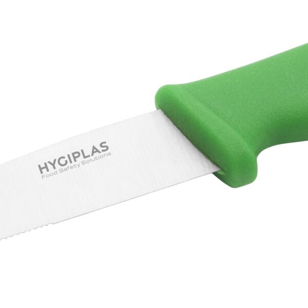 Hygiplas Vegetable Knife Serrated Green - 4" - Image 3