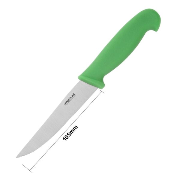 Hygiplas Vegetable Knife Serrated Green - 4" - Image 5