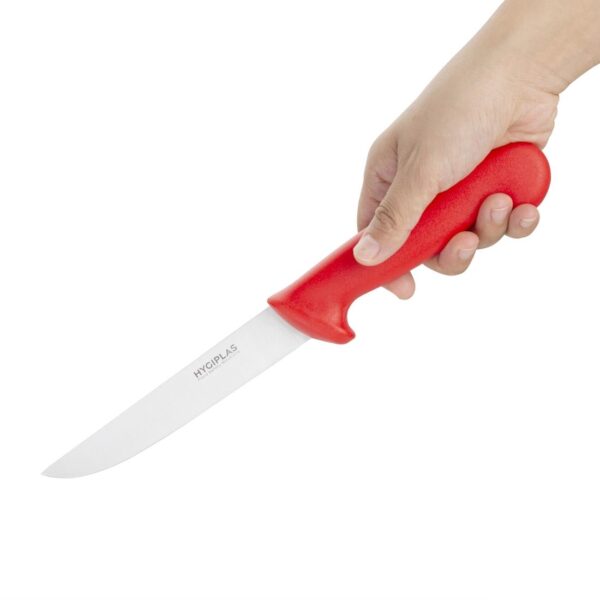 Hygiplas Boning Knife Stiff Blade Red - 6" - Image 2
