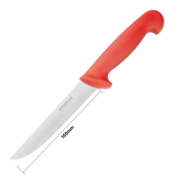 Hygiplas Boning Knife Stiff Blade Red - 6" - Image 5
