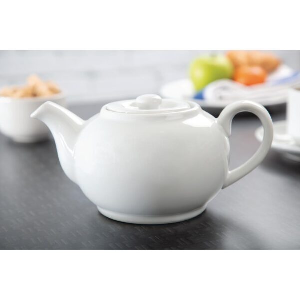 Olympia Whiteware Teapot - 4cup 876ml 30fl oz (Box 4) - Image 4