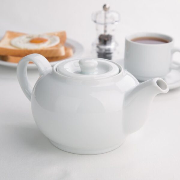 Olympia Whiteware Teapot - 4cup 876ml 30fl oz (Box 4) - Image 8
