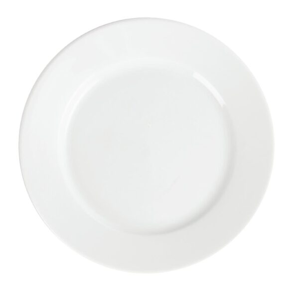 Olympia Whiteware Wide Rimmed Plate - 20cm 8" (Box 12) - Image 2