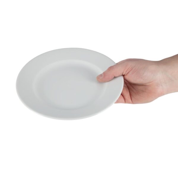 Olympia Whiteware Wide Rimmed Plate - 20cm 8" (Box 12) - Image 8