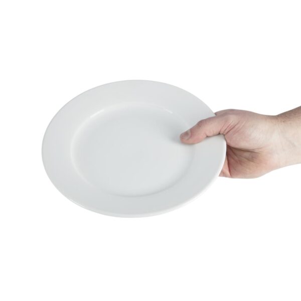 Olympia Whiteware Wide Rimmed Plate - 23cm 9" (Box 12) - Image 6