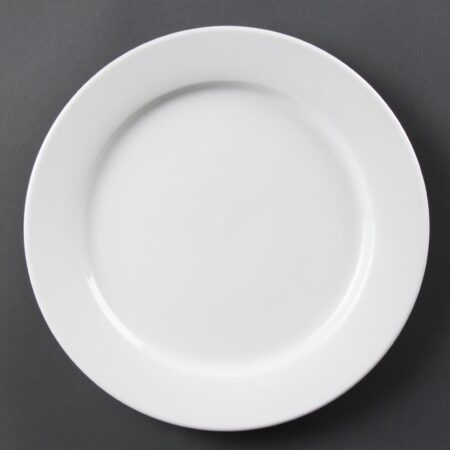 Olympia Whiteware Wide Rimmed Plate - 28cm 11" (Box 6)