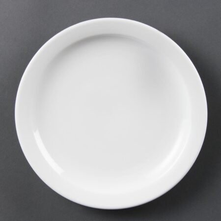 Olympia Whiteware Narrow Rimmed Plate - 20cm 8" (Box 12)
