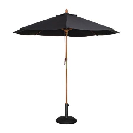 Bolero Round Pulley Umbrella Black - 2.5m