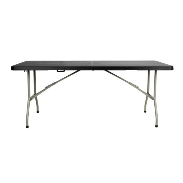 Bolero Centre Folding Black Table - 1.8m Long