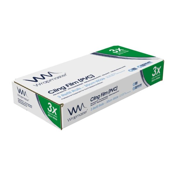Wrapmaster Clingfilm for 1000 Dispenser - 300mm 11 3/4" x 100meters (Pack 3) - Image 2