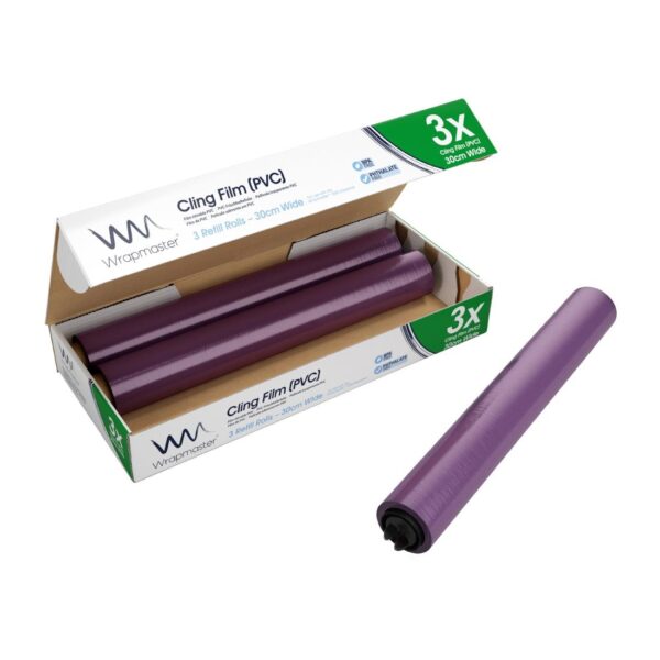 Wrapmaster Clingfilm for 1000 Dispenser - 300mm 11 3/4" x 100meters (Pack 3) - Image 3