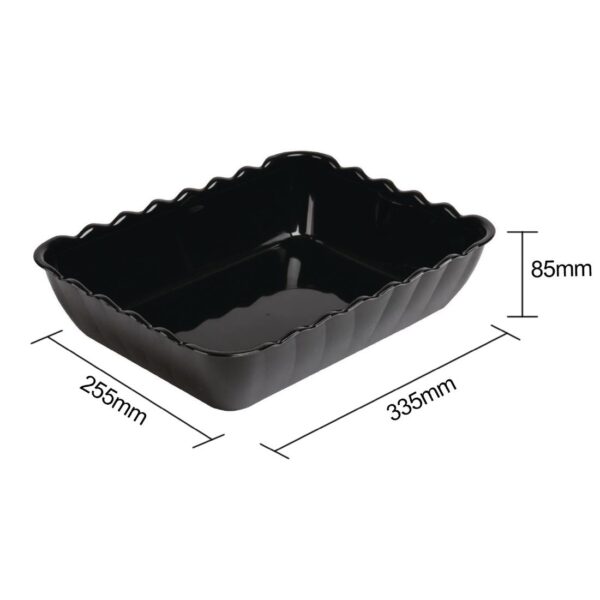 Olympia Kristallon Large Salad Crock Black SAN - 4.25Ltr 335x255x85mm - Image 2