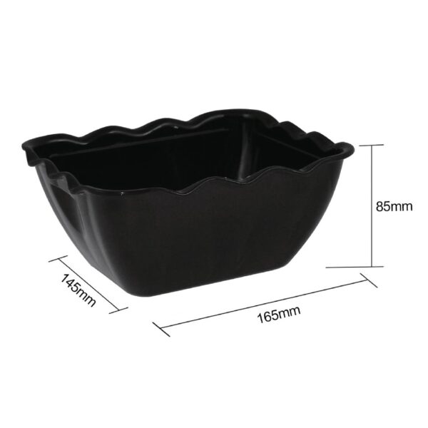 Olympia Kristallon Small Salad Crock Black SAN - 0.75Ltr 165x135x85mm - Image 2