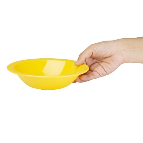 Olympia Kristallon Polycarbonate Bowl Yellow - 400ml 14oz 6 3/4" (Box 12) - Image 3
