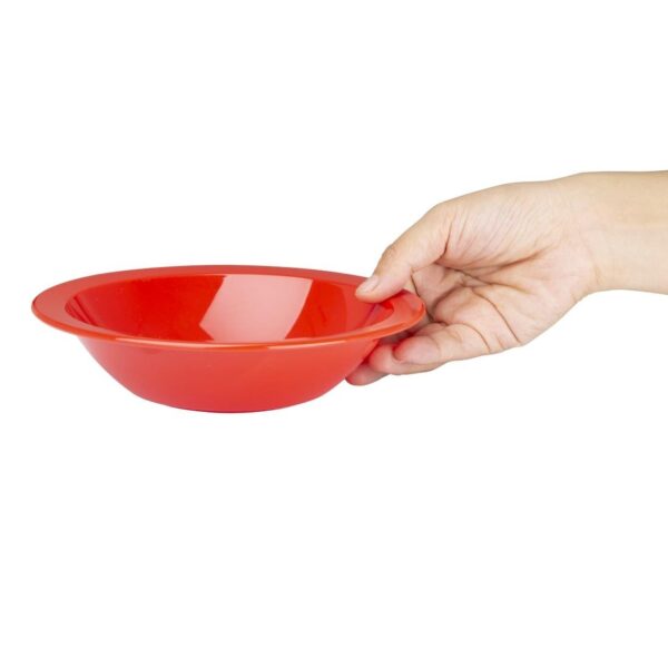 Olympia Kristallon Polycarbonate Bowl Red - 400ml 14oz 6 3/4" (Box 12) - Image 3