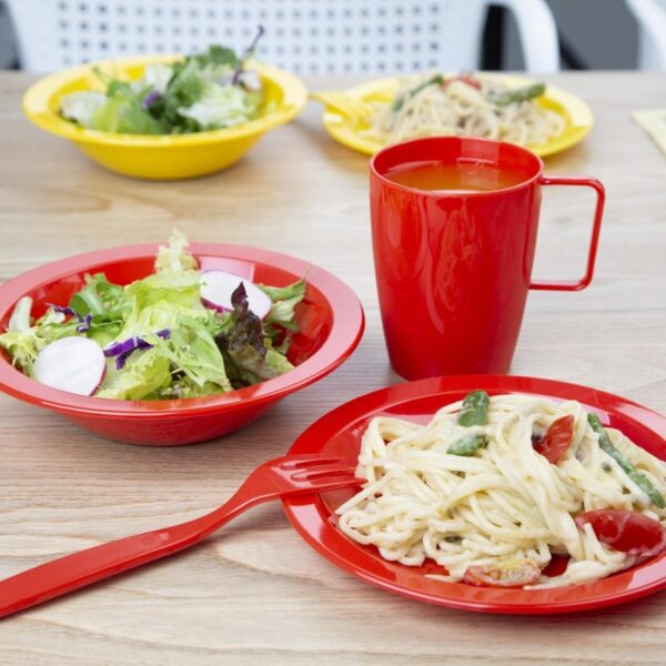 Olympia Kristallon Polycarbonate Bowl Red - 400ml 14oz 6 3/4" (Box 12) - Image 5