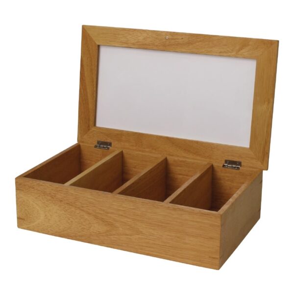Olympia Tea Box with Lid 4 Compartment - 90x335x200mm 3.5x13x7.75" - Image 3