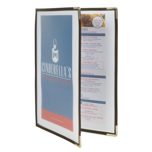 Securit Crystal Transparent Menu Holder A4 Double - 4 Page (Set 3) - Image 4