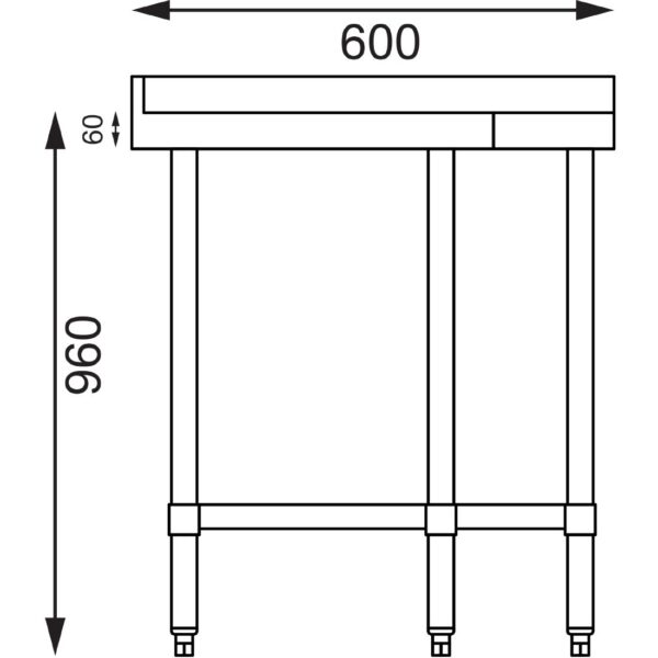 Vogue Corner Unit St/St - 960x800x600mm 37 3/4 x31 1/2 x23 1/2" - Image 7