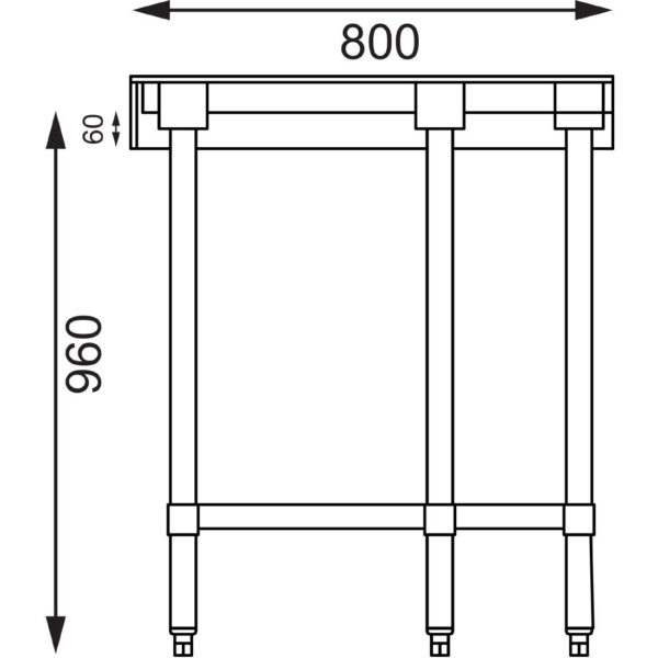 Vogue Corner Unit St/St - 960x800x600mm 37 3/4 x31 1/2 x23 1/2" - Image 8