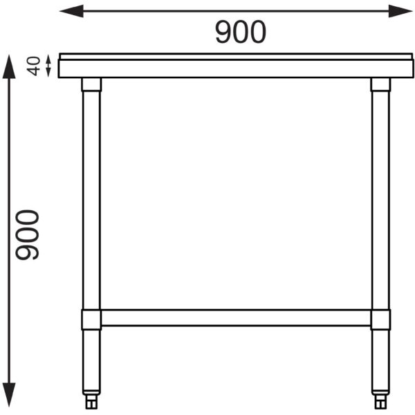 Vogue St/St Cutting Board Table - 900x600x900mm - Image 8