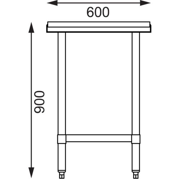 Vogue St/St Cutting Board Table - 900x600x900mm - Image 9