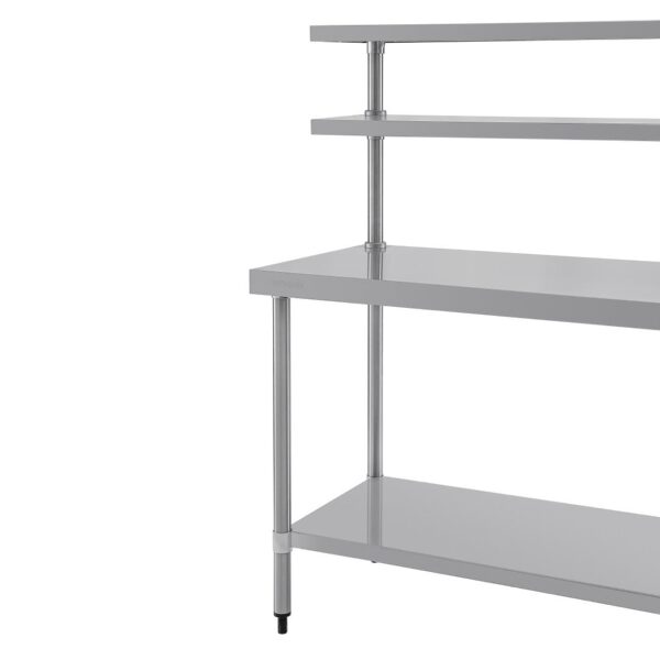 Vogue Table with Gantry Shelf St/St - 1500x 1200x600mm - Image 4
