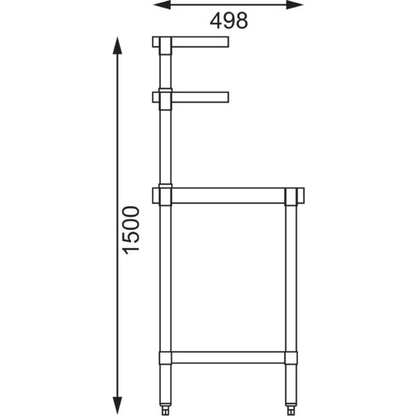 Vogue Table with Gantry Shelf St/St - 1500x 1200x600mm - Image 9