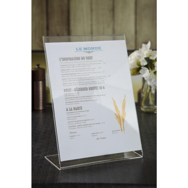 Menu Holder A4 Leanback Portrait Acrylic - Image 6