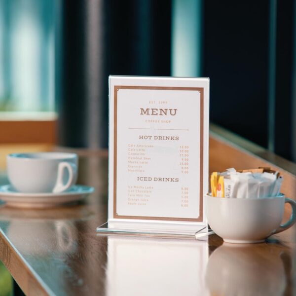 Menu Holder A5 Portrait Acrylic - Image 2