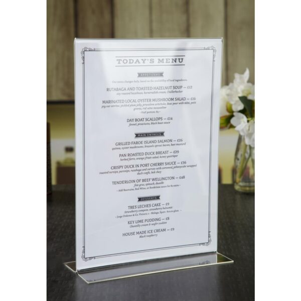 Menu Holder A4 Portrait Acrylic - Image 6