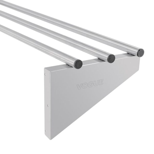 Vogue St/St Tubular Wall Shelf - 1200(w) x 300(d)mm - Image 3