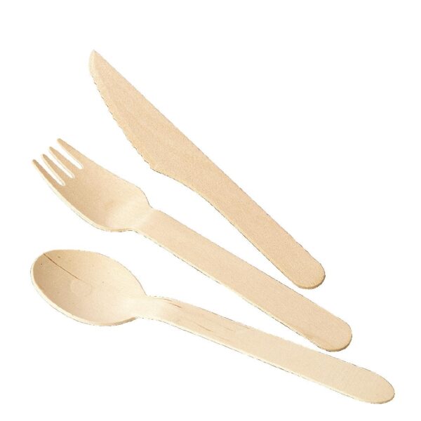 PR BUSTER - Fiesta Compostable Wooden Dessert Spoon (Pack 100) - Image 2