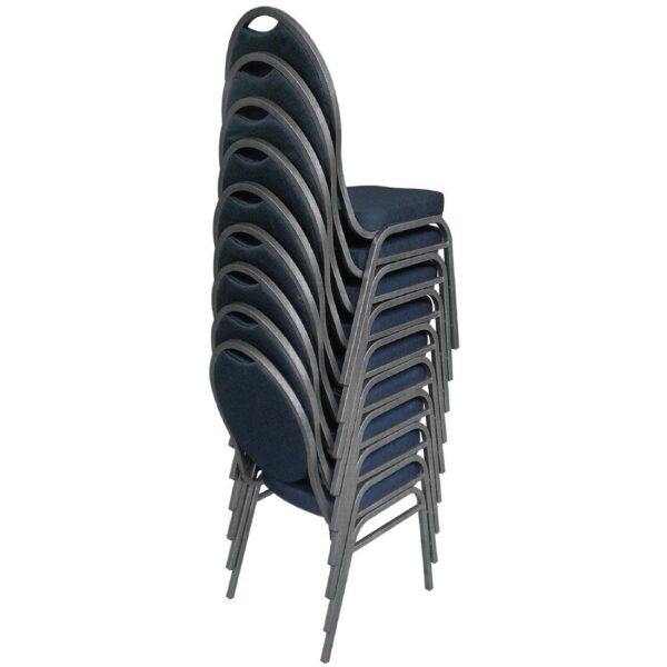 Bolero Steel Banqueting Chair Oval Back with Black Plain Cloth (Pack 4) - Image 4