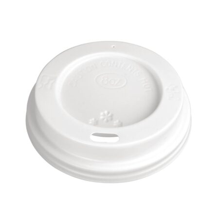 Fiesta Recyclable Lid for Hot Cups- White 8oz (Box 1000)